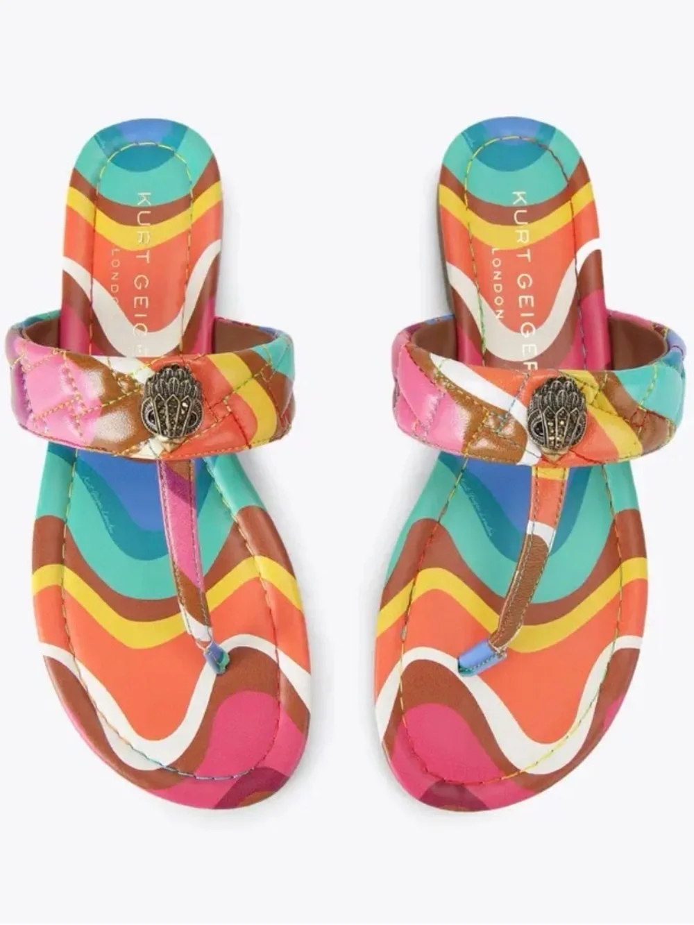 🌈Kurt Geiger London Kensington T-Bar Sandal w eagle head, like new , sz 36